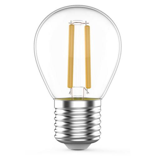 Лампы светодиодные Gauss Black Filament G45, прозрачные, 45 мм, мощность - 7 Вт, цоколь - E27, световой поток - 550-580 Лм, цветовая температура - 2700-4100 K, форма - шарообразная