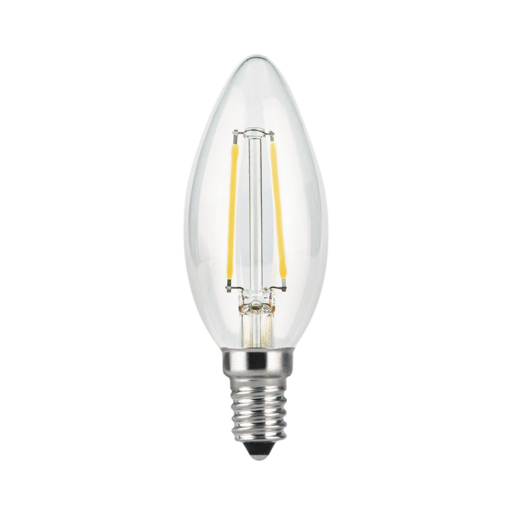 Лампа светодиодная Gauss Black Filament прозрачная, 35 мм, мощность - 11 Вт, цоколь - E14, световой поток - 880 лм, цветовая температура - 4100 K, форма - свеча
