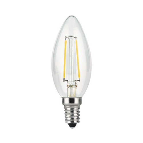 Лампы светодиодные Gauss Black Filament прозрачные, 35 мм, мощность - 7 Вт, цоколь - E14, световой поток - 550-580 лм, цветовая температура - 2700-4100 K, форма - свеча
