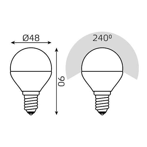 Лампа светодиодная Gauss Black E14 шар 48 мм мощность - 6 Вт, цоколь - E14, световой поток - 440 Лм, цветовая температура - 3000-6500 °К, цвет колбы - белый, цвет свечения - управляемый, форма - шарообразная