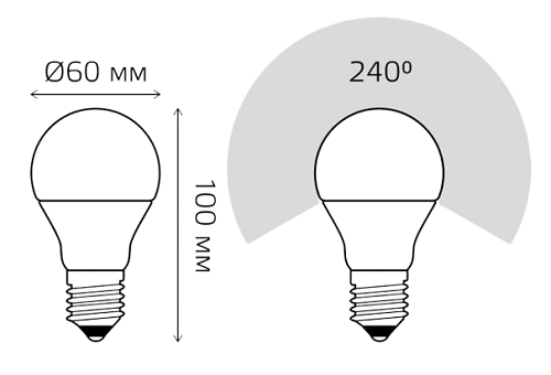 Лампа светодиодная Gauss Black E27 груша A60 60 мм мощность - 10 Вт, цоколь - E27, световой поток - 880 Лм, цветовая температура - Управляемый, цвет колбы - белый, цвет свечения - управляемый, форма - грушевидная