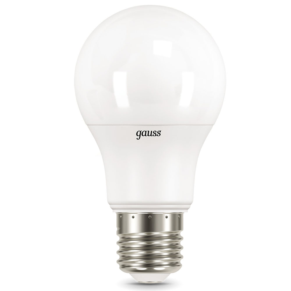 Лампа светодиодная Gauss A60 60 мм 10 Вт, 220 В, цоколь - E27, световой поток - 920 Лм, цветовая температура - 4100 К, форма - грушевидная, нейтральный белый свет