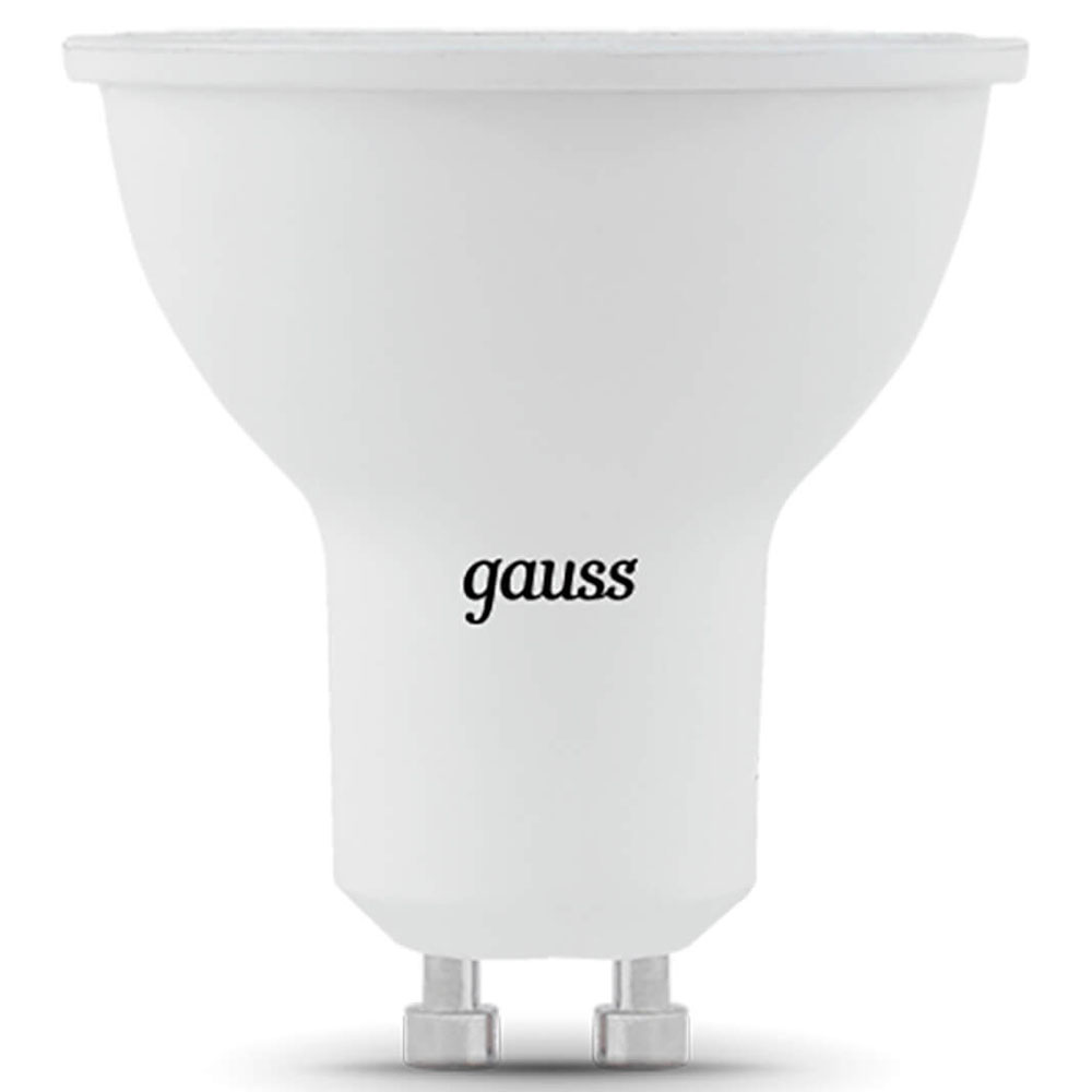 Лампа светодиодная Gauss MR16 GU10 50 мм 7 Вт, 220 В, цоколь - GU10, световой поток - 630 Лм, цветовая температура - 4100 К, форма - рефлекторная, нейтральный белый свет