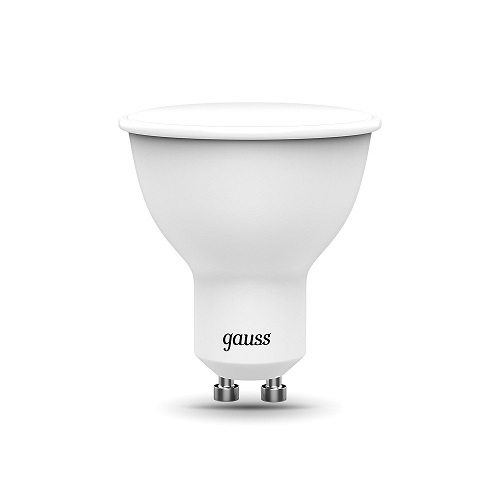 Лампы светодиодные Gauss Black GU10 спот MR16 50 мм мощность - 5-6 Вт, цоколь - GU10, световой поток - 440-530 Лм, цветовая температура - 3000-6500 °К, форма - спот