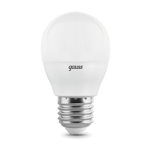 Лампы светодиодные Gauss Black E27 шар P45 45-60 мм мощность - 7 Вт, цоколь - E27, световой поток - 520-590 Лм, цветовая температура - 3000-6500 °К, форма - шарообразная