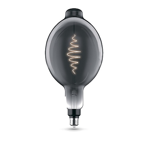 Лампы светодиодные Gauss Black Filament BT180 серая E27 оригинальная 180 мм мощность - 8.5 Вт, цоколь - E27, световой поток - 165 Лм, цветовая температура - 1800 °К, форма - оригинальная