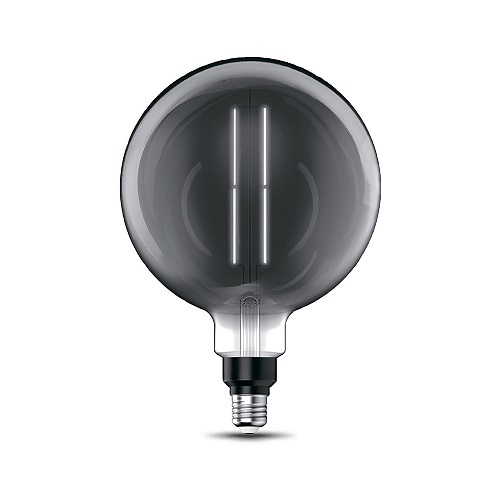 Лампы светодиодные Gauss Black Filament G200 серая E27 шар 200 мм мощность - 4.5-6 Вт, цоколь - E27, световой поток - 100-330 Лм, цветовая температура - 1800-4000 °К, форма - шарообразная