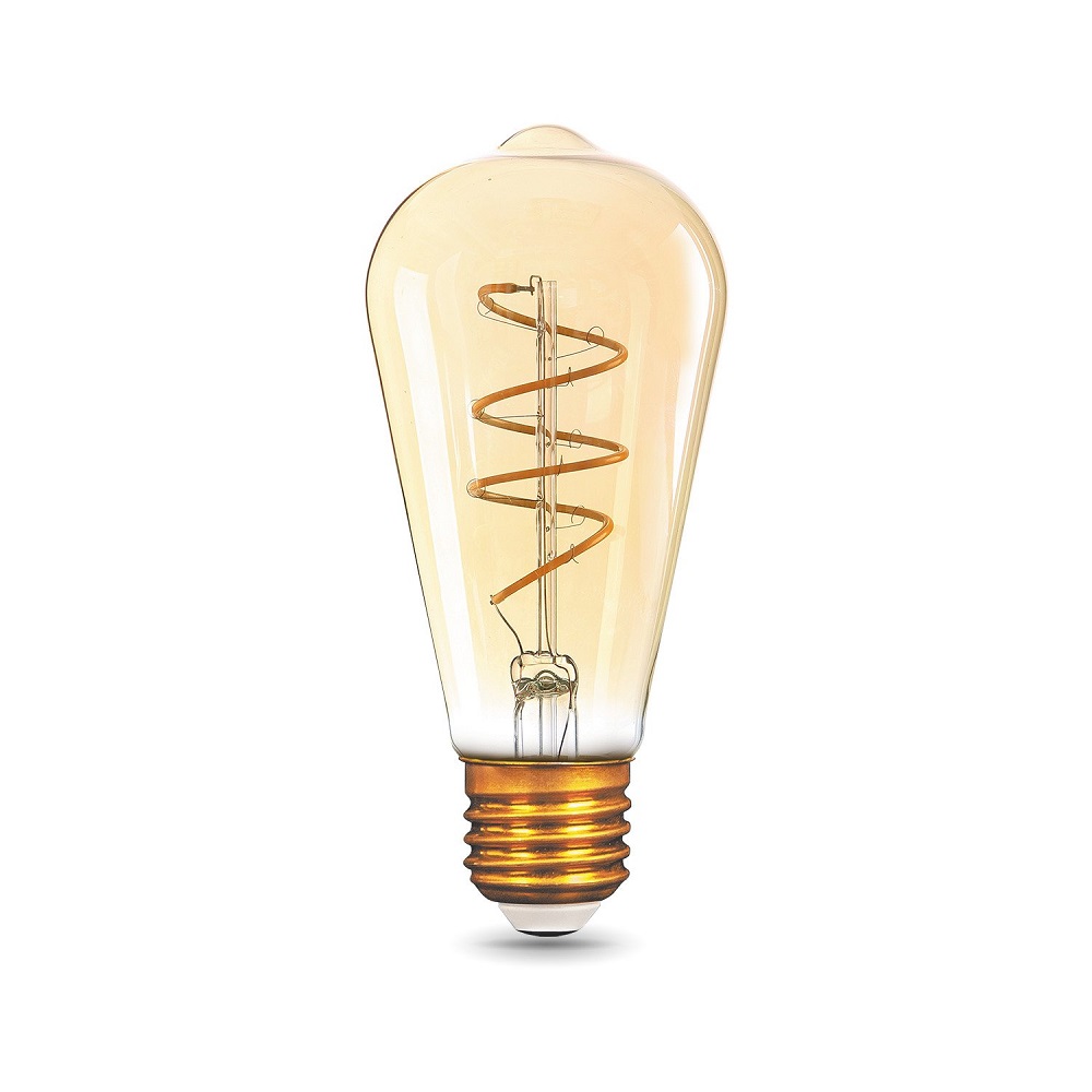 Лампа светодиодная Gauss Black Filament ST64 E27 оригинальная 64 мм мощность - 6 Вт, цоколь - E27, световой поток - 360 Лм, цветовая температура - 2400 °К, цвет колбы - желтый, цвет свечения - теплый белый, форма - оригинальная