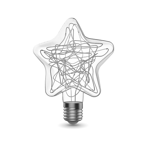 Лампы светодиодные Gauss Star Filament E27 оригинальная цветная 117 мм мощность - 2 Вт, цоколь - E27, форма - оригинальная