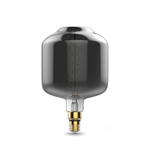 Лампы светодиодные Gauss Black Filament DL160 серая E27 оригинальная 180 мм мощность - 8 Вт, цоколь - E27, световой поток - 300 Лм, цветовая температура - 2400 °К, форма - оригинальная