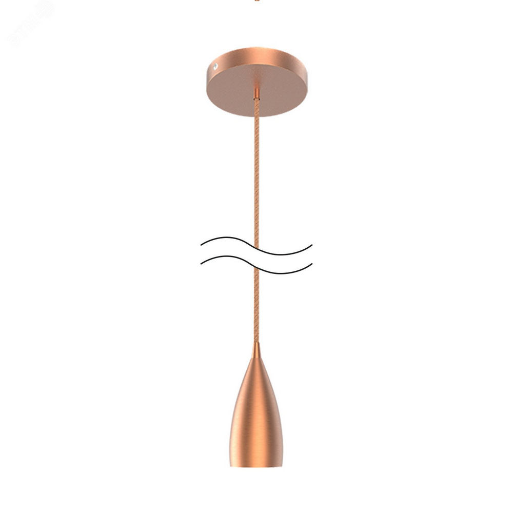 Светильник под лампу Gauss Decor PL033, подвесной, цоколь - Е27, 60 Вт, материал корпуса - алюминий, цвет - медный