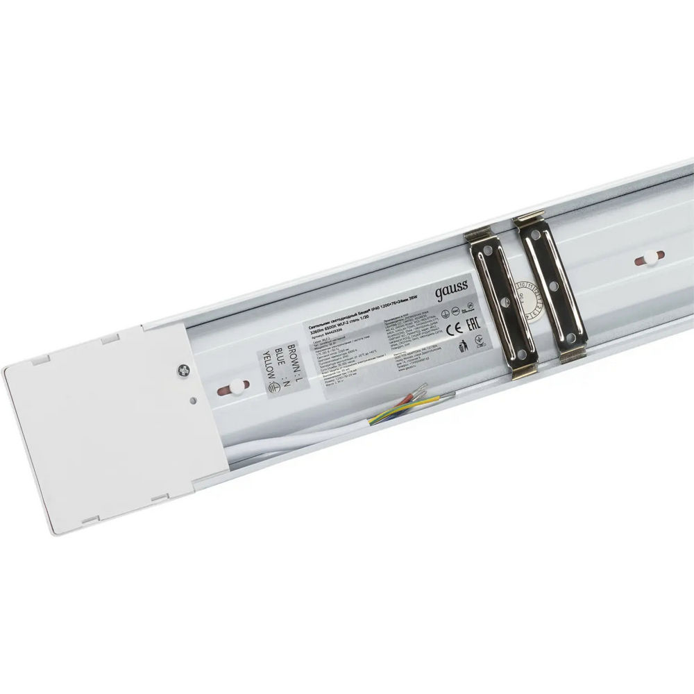 Светильник светодиодный Gauss WLF-2 36 Вт, накладной, цветовая температура 6500 К, световой поток 3260 Лм, IP40, форма - прямоугольник, материал корпуса - сталь, цвет - белый