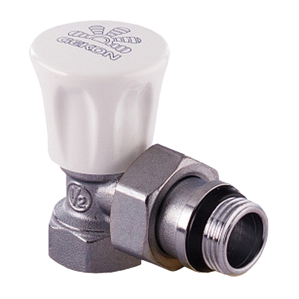 Клапан ручной регулировки GEKON GK 7155 1/2″ Ду15 Ру16 угловой компактный, латунный хромированный, внутренняя/наружная резьба