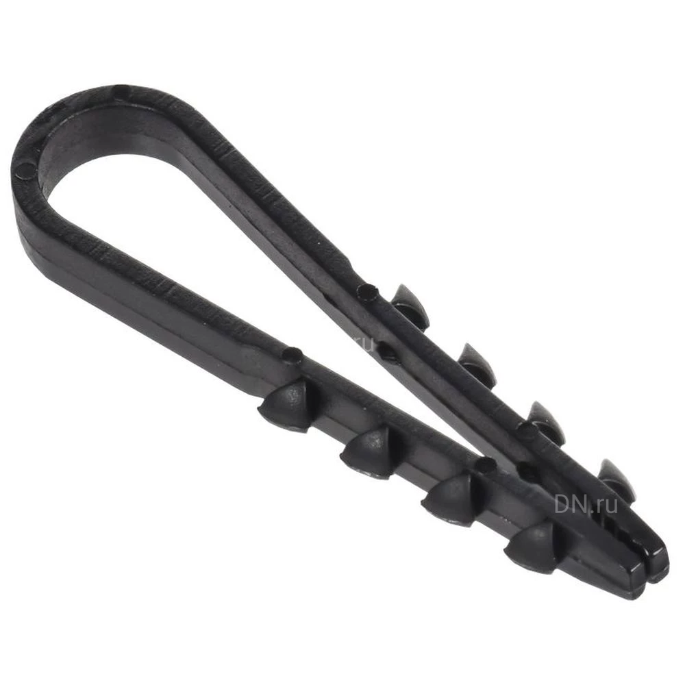 Дюбель-хомут GENERICA 5-10мм для круглого кабеля, материал корпуса - полиамид, цвет - черный, упаковка - 100шт UDH13-05-10-100-K02-G