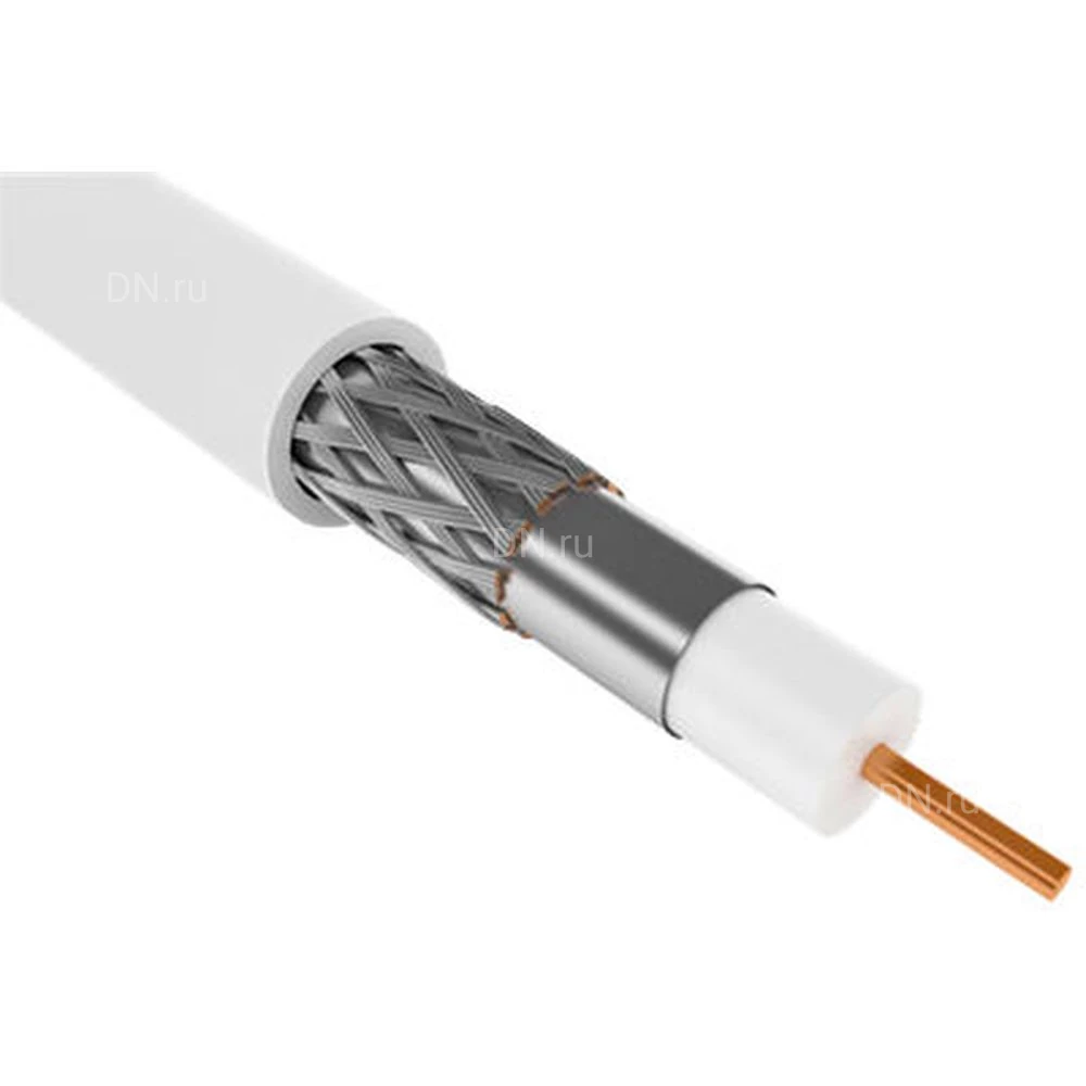 Кабель коаксиальный GENERICA RG59 CCS 75Ом FPE, материал оболочки - ПВХ, цвет - белый  CC1-R5F1-111-100-G, 100м
