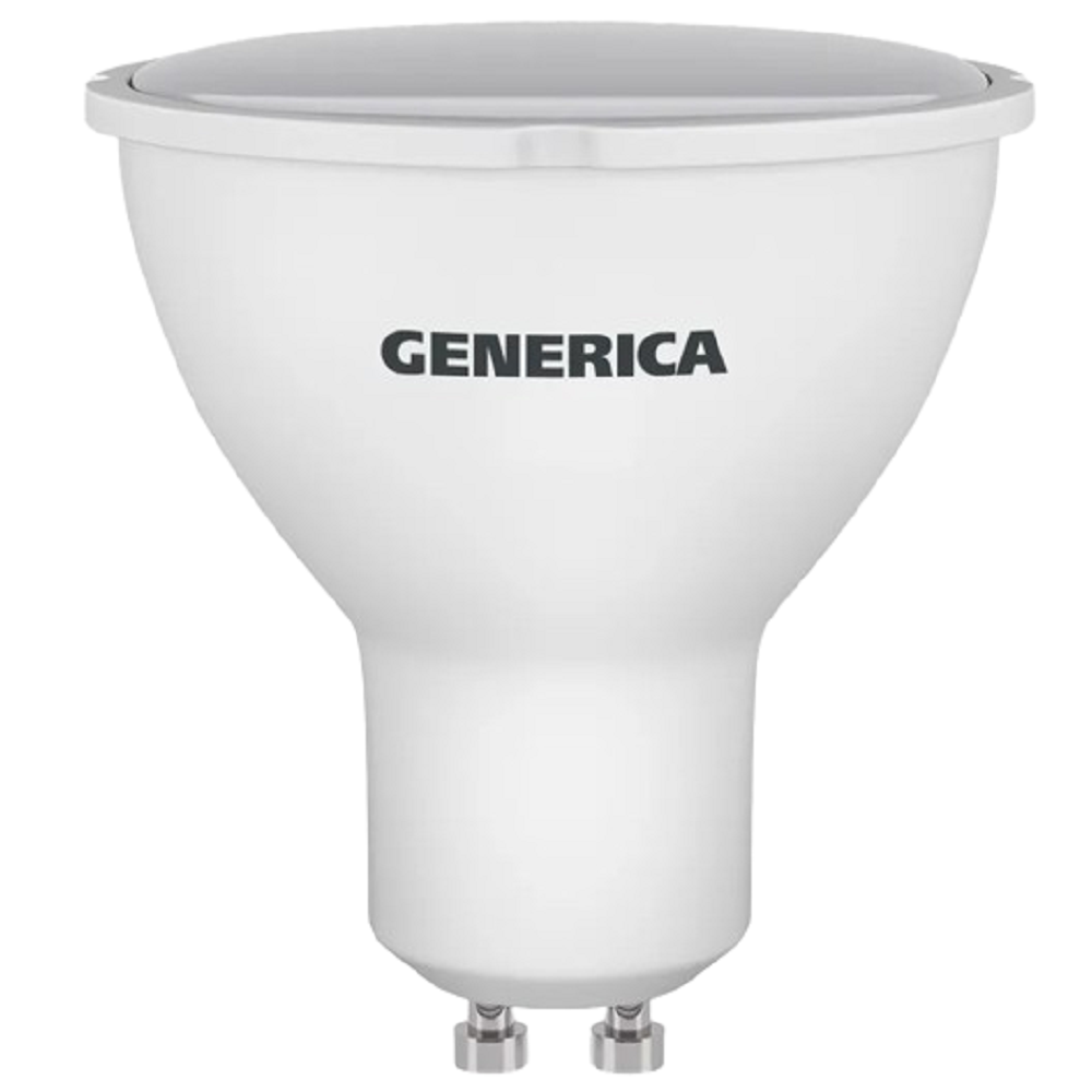 Лампа светодиодная GENERICA LL-PAR16 8 Вт, 230 В, цоколь - GU10, световой поток - 800 Лм, цветовая температура - 4000 К, цвет свечения - белый, форма - параболический рефлектор