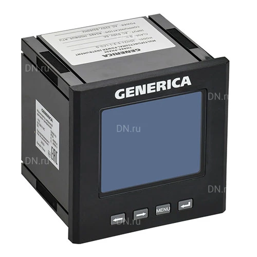 Мультиметры GENERICA LCD 96х96мм, трехфазный, с интерфейсом RS-485, отображаемый диапазон от 0 до 9999, 220В, IP64