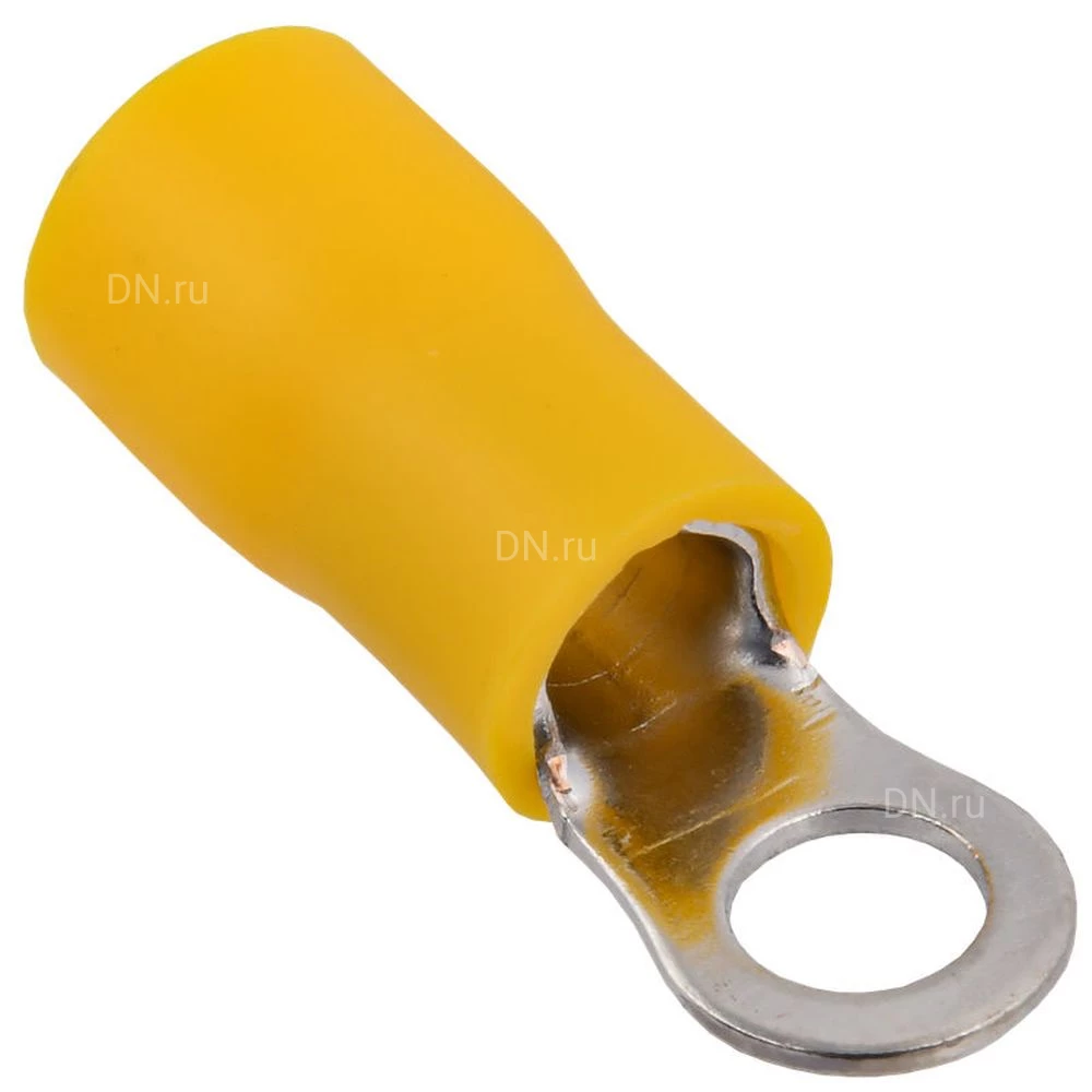 Наконечник кольцевой GENERICA НКИ 5.5-4, изолированный, сечение 4-6мм2, диаметр кольца 4.3мм, материал - латунь, упаковка 100шт, цвет - желтый UNL20-006-6-4-G