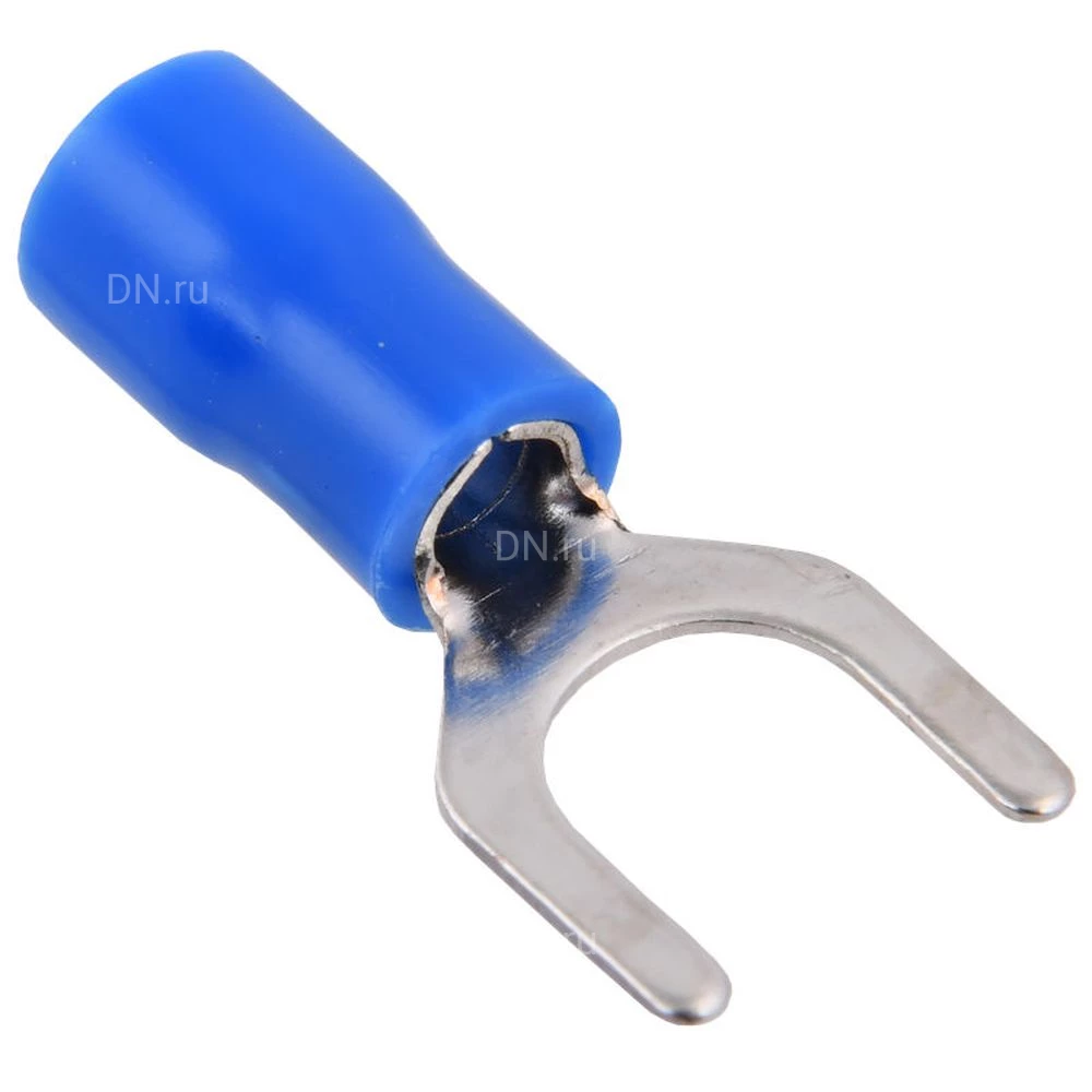 Наконечник вилочный GENERICA НВИ 2-6, изолированный, сечение 1.5-2.5мм2, диаметр кольца 6.4мм, материал - латунь, упаковка 100шт, цвет - синий UNL10-D25-4-6-G