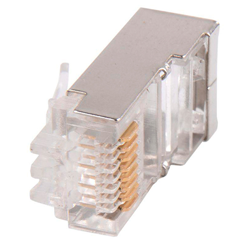 Разъемы GENERICA RJ45 (8P8C) FTP экранированные для кабелей категории 5Е, корпус - пластик, цвет - прозрачный