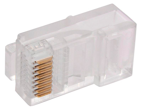 Разъемы GENERICA RJ45 (8P8C) UTP неэкранированные для кабелей категории 5Е, корпус - пластик, цвет - прозрачный