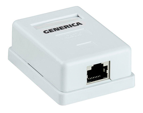 Розетки компьютерные GENERICA RJ45 настенные, количество портов - 1 шт, категория - 5E, тип разъема - RJ-45, корпус - пластик