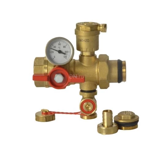 Комплекты многофункциональных кранов Giacomini R269T 1″ Ду25 для коллекторов, материал - латунь