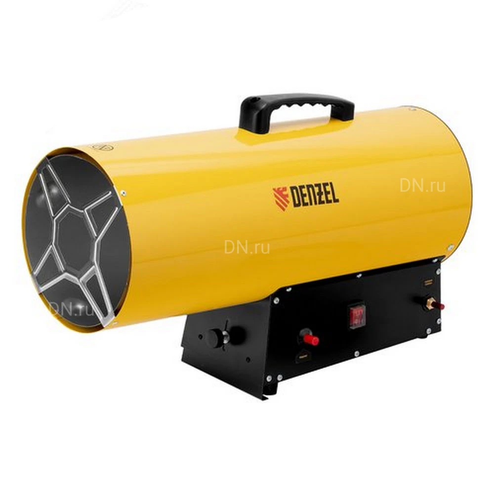 Тепловая пушка Denzel GHG-50 газовая, производительность - 1400м3/ч, мощность - 50кВт, площадь -  500м2, 220В, IP10