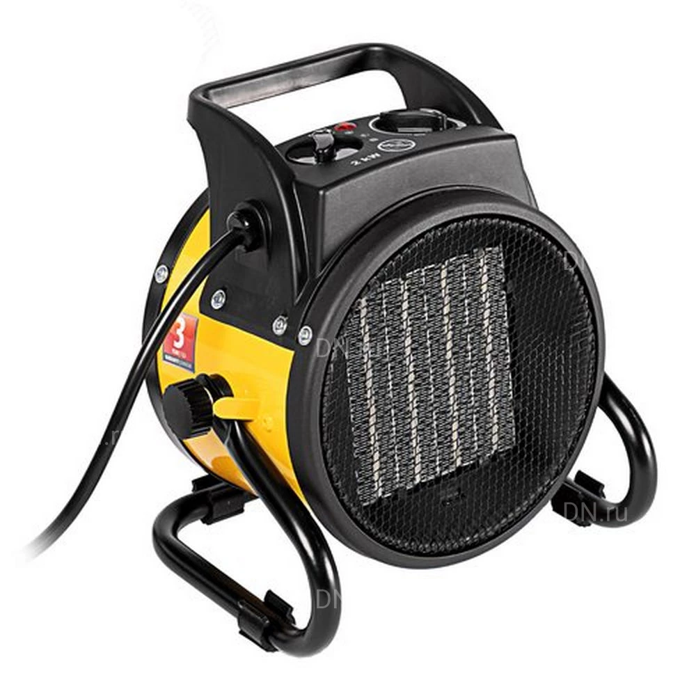 Тепловая пушка Denzel DHC 2-100, производительность - 100м3/ч, мощность - 2кВт, площадь -  20м2, керамический нагреватель, 220В, IP20