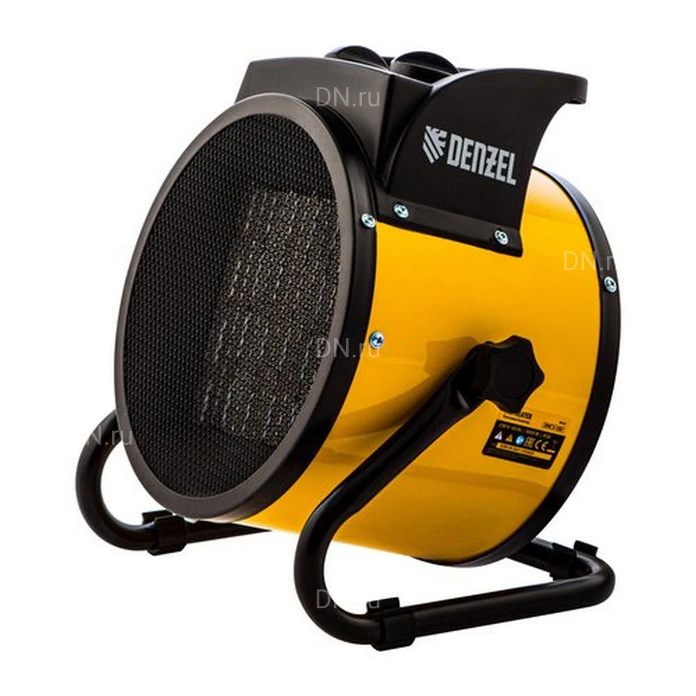 Тепловая пушка Denzel DHC 3-150, производительность - 150м3/ч, мощность - 3кВт, площадь -  40м2, керамический нагреватель, 220В, IP20