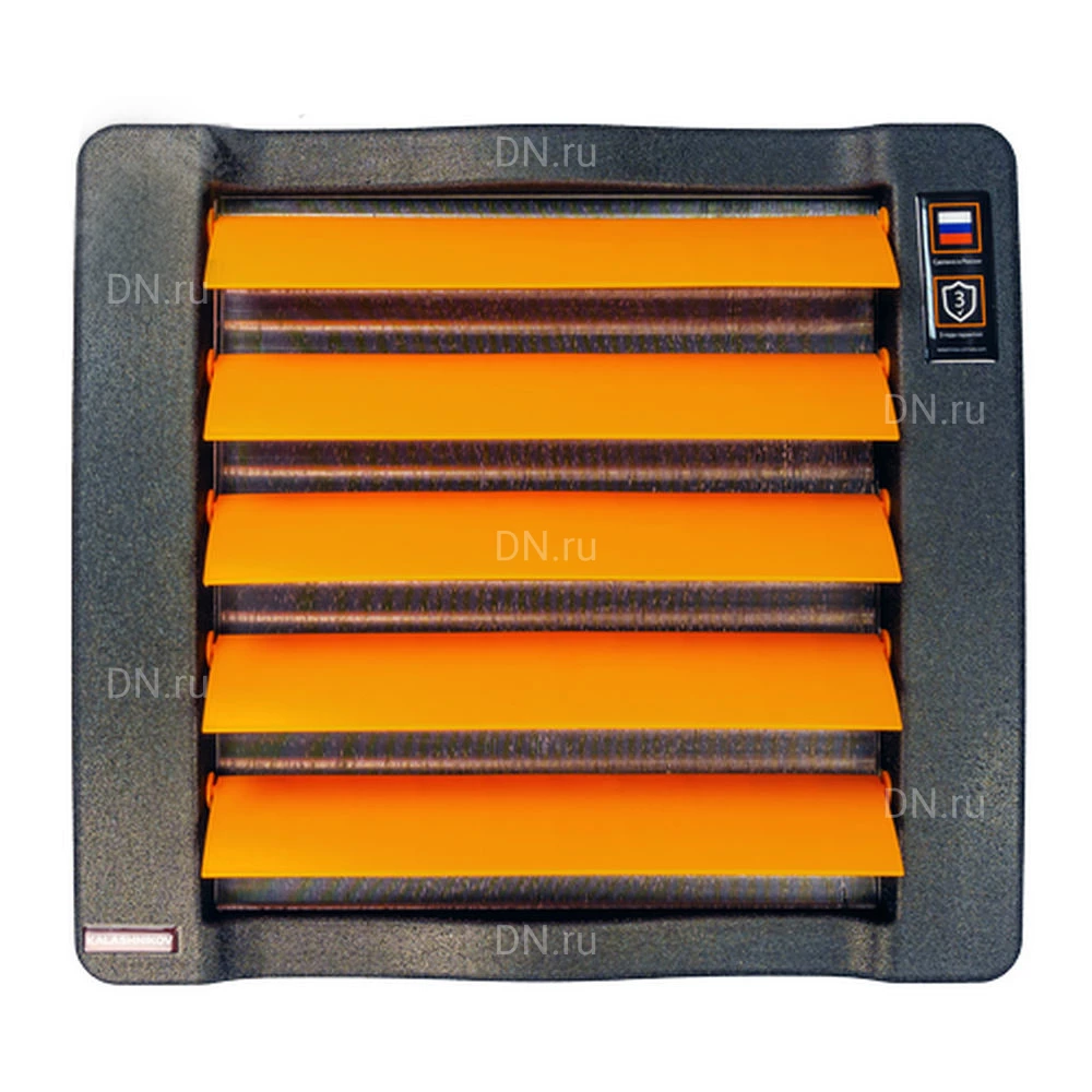 Тепловентилятор KALASHNIKOV KVF-W38-12 водяной, производительность - 3200м3/ч, мощность - 45,6кВт, площадь -  38м2, 220В, IP54