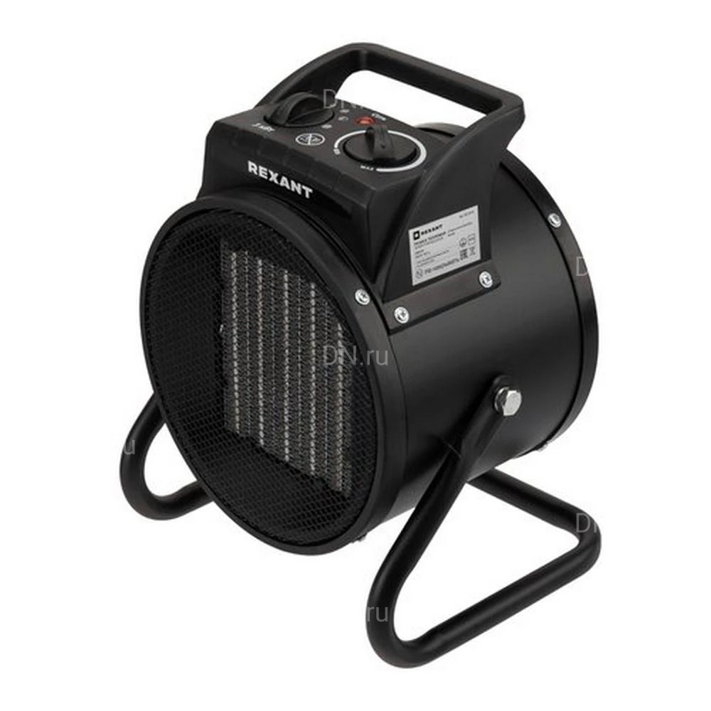 Тепловая пушка REXANT 60-0016 электрическая, производительность - 210м3/ч, мощность - 3кВт, площадь -  30м2, круглая, 220В