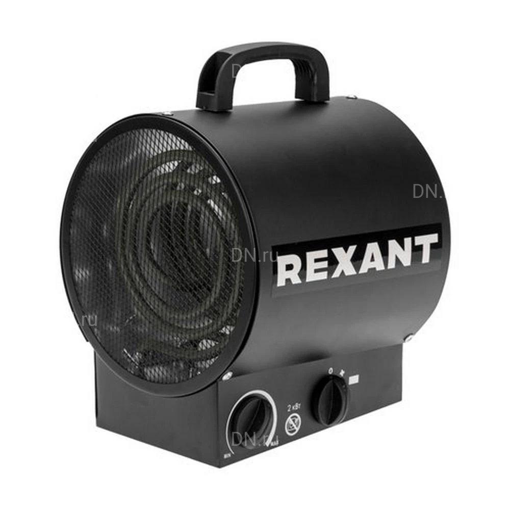 Тепловая пушка REXANT 60-0036 электрическая, производительность - 210м3/ч, мощность - 2кВт, площадь -  20м2, 220В