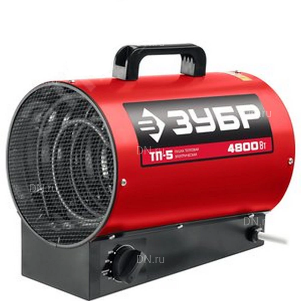 Тепловая пушка Зубр ТП-5 электрическая, производительность - 315м3/ч, мощность - 5кВт, площадь -  50м2, круглая, 220В