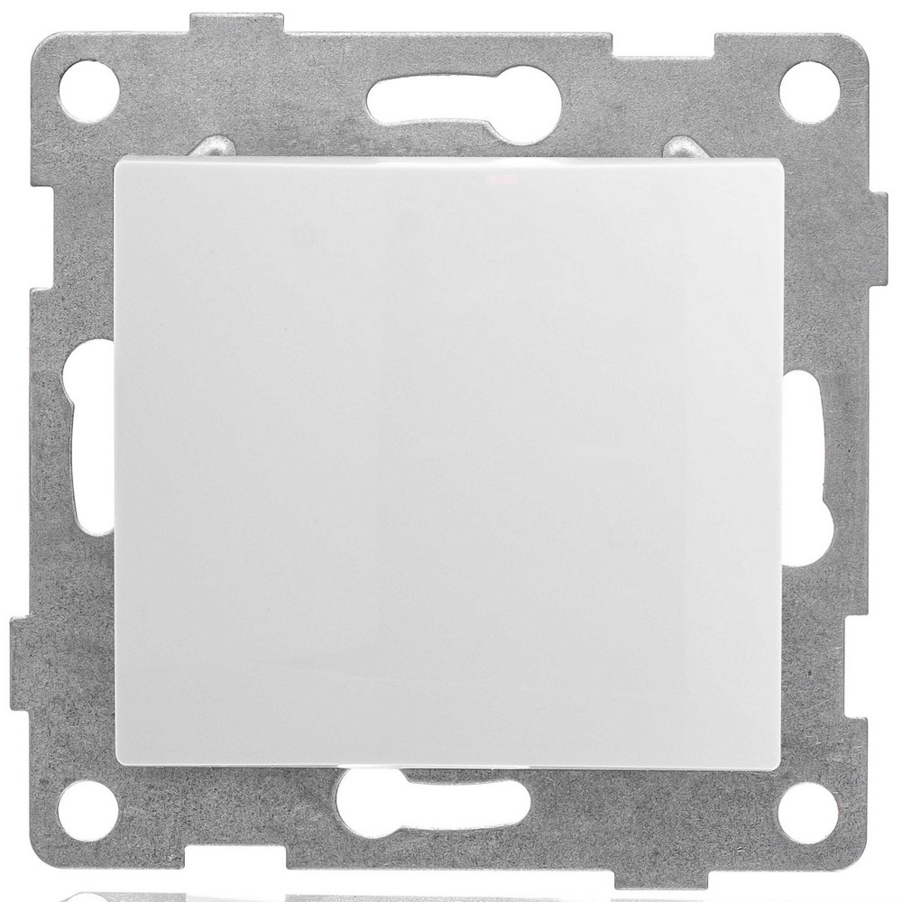 Выключатель одноклавишный GUSI ELECTRIC Bravo скрытой установки, номинальный ток - 10 А, степень защиты IP20, цвет - белый