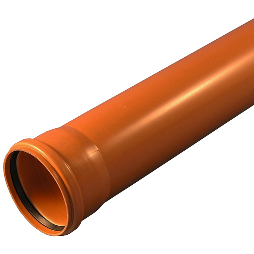 Труба Хемкор Дн250х6.2, безнапорная, с раструбом, коричневая, материал - НПВХ, длина - 4 м, класс жесткости - SN4, для наружной канализации