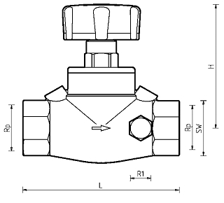 Чертеж Клапан балансировочный Herz Штремакс-GR Ду65 Ру10 со сливом