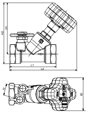 Чертеж Клапан балансировочный Herz Штремакс-M Ду50 Ру10