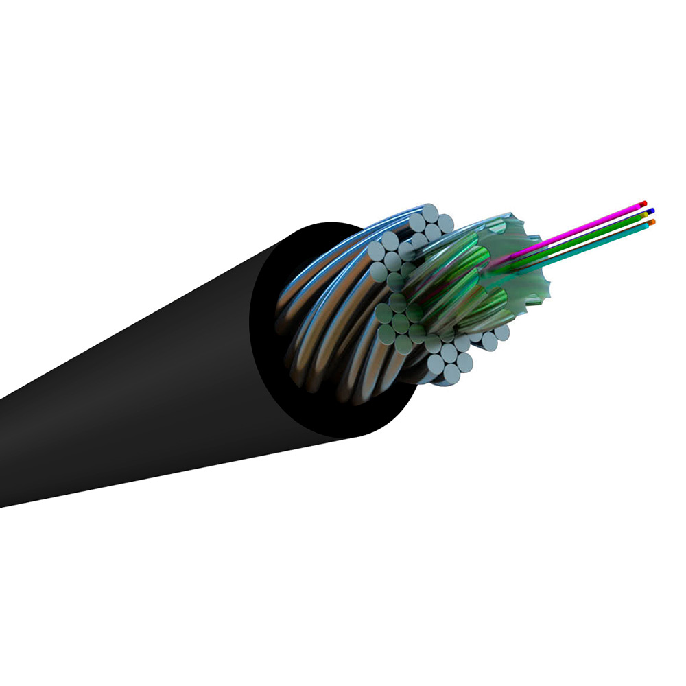 Кабель волоконно-оптический Hyperline FO-AWS2-IN/OUT-50-8-LSZH-BK многомодовый, бронированный 50/125 (OM2), 8 волокон, материал оболочки - LSZH, цвет - черный