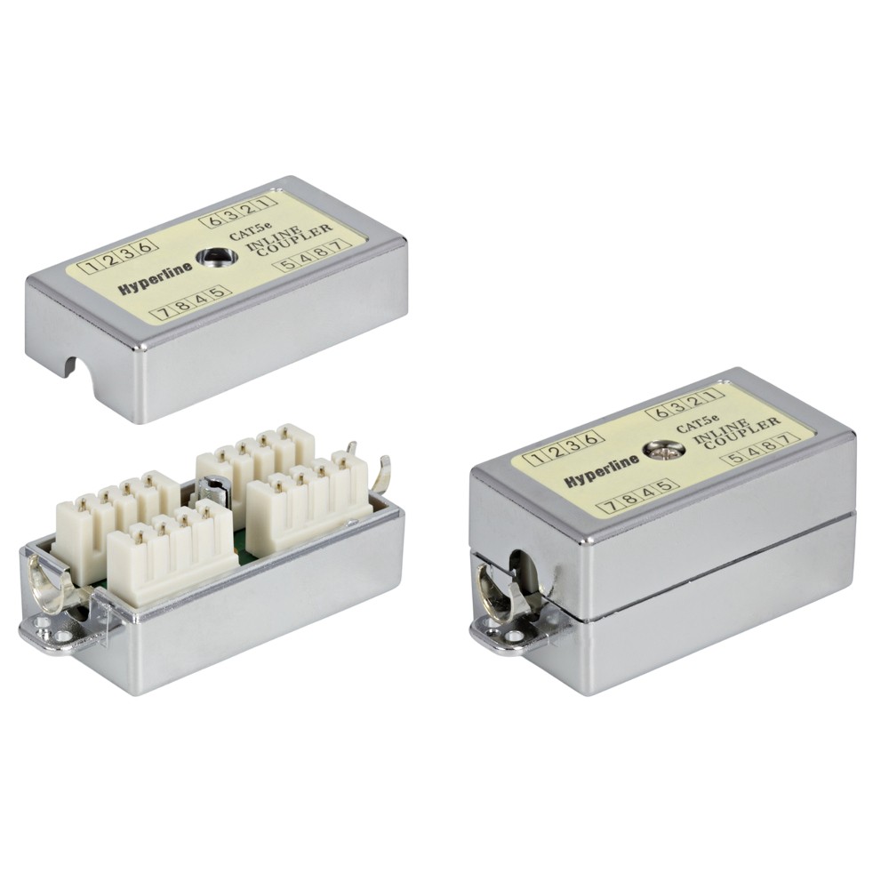 Адаптер проходной Hyperline CA-IDC-C5e-SH-F-WH (coupler) тип портов Dual IDC, категория 5e, 4 пары, экранированный