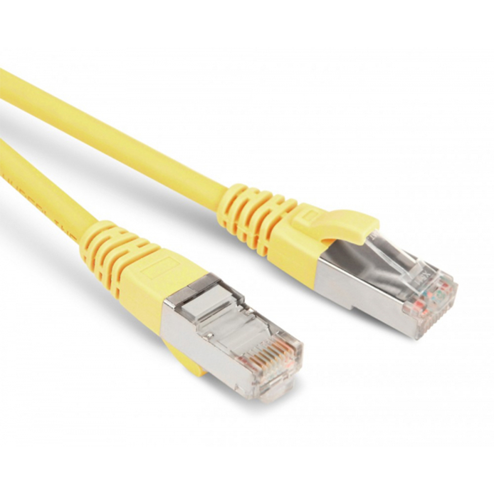 Патч-корд Hyperline F/UTP 26AWG экранированный, длина кабеля - 1.5 м, категория - 5Е, тип разъема - RJ-45, материал оболочки - LSZH, цвет - желтый