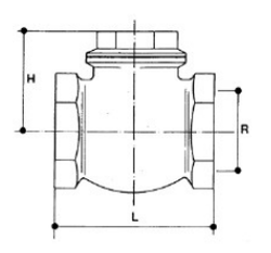 Клапан обратный поворотный Icma 52 1/2″ Ду15 Ру10  латунный, резьбовой