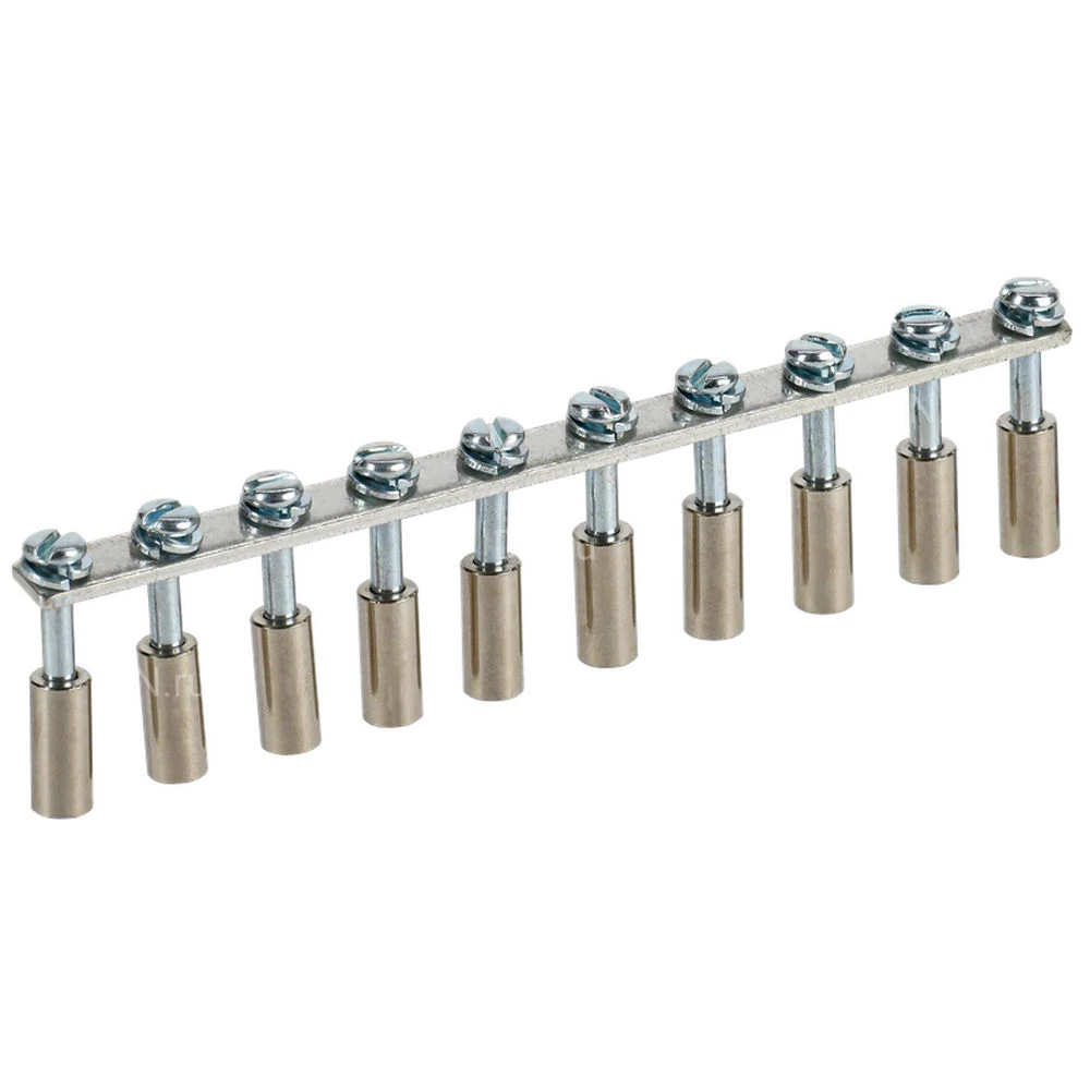 Перемычка в сборе IEK 10мм2 10PIN для колодки клеммной CTS, количество контактов - 10, сечение - 10мм2, цвет - серый, YCT10-00-K03-010-A-10P