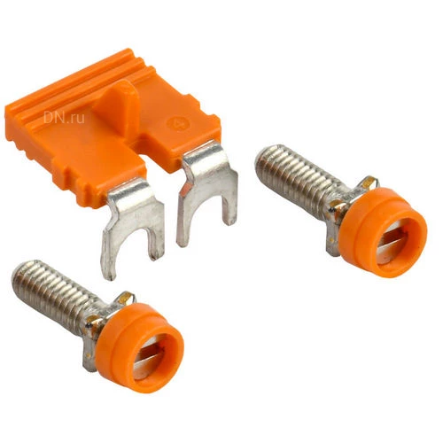 Перемычки IEK для колодки клеммной CTS-DT, количество контактов - 2, сечение - 6мм2, цвет - оранжевый