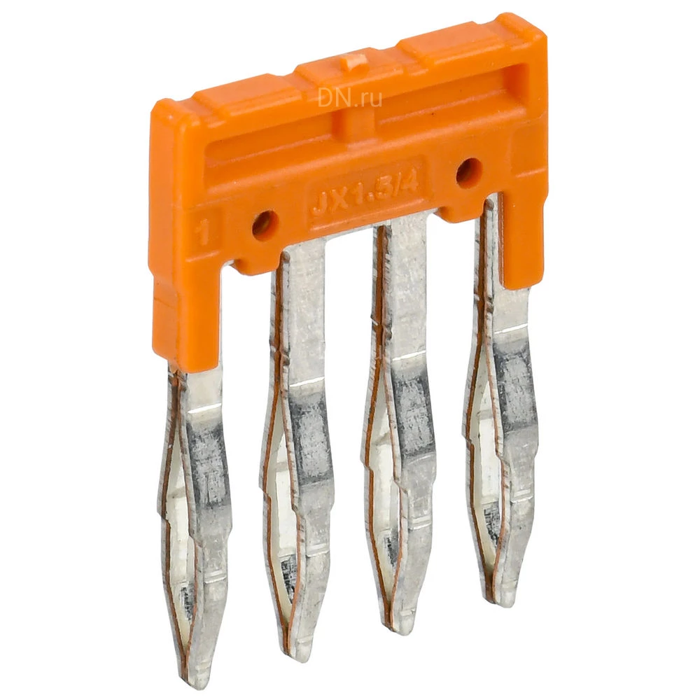 Перемычка втычная IEK 1.5мм2 4PIN ARMAFIX для клемм CP/СY/CX, количество контактов - 4, сечение - 1.5мм2, цвет - оранжевый, YCT20-00-K03-001-EC-4P