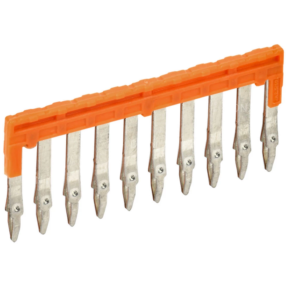 Перемычка втычная IEK 2.5мм2 10PIN ARMAFIX для клемм CP/СY/CX, количество контактов - 10, сечение - 2.5мм2, цвет - оранжевый, YCT20-00-K03-002-EC-10P