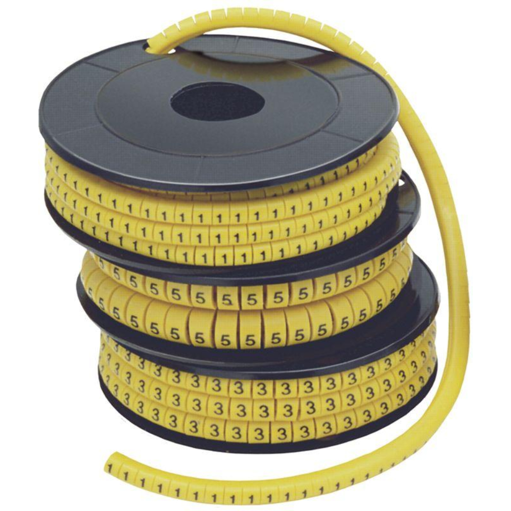 Маркер IEK символ «N»‎ для кабеля 1.5 кв.мм, цвет - желтый, 1000 шт