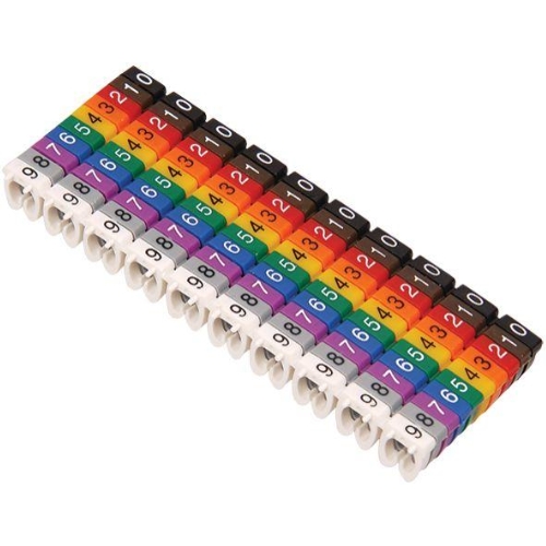 Комплекты маркеров IEK символы «0-9»‎ разноцветные