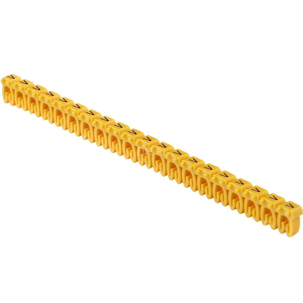 Маркер IEK открытого типа KE символ «V» для кабелей 4-6кв.мм, 1 упаковка (200шт), UMK-KE3-V