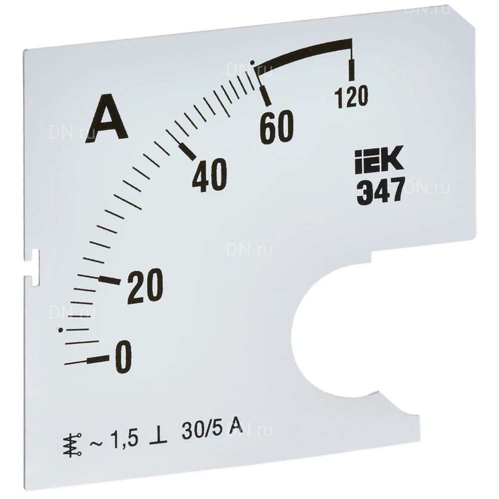 Шкала сменная IEK 60/5А-1.5 для амперметра Э47, размер - 72х72мм IPA10D-SC-0060